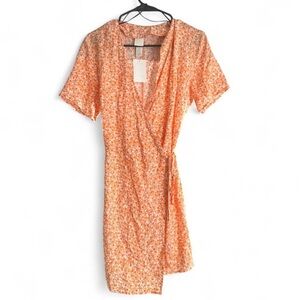 H&M Orange Floral Mini Dress NWTS